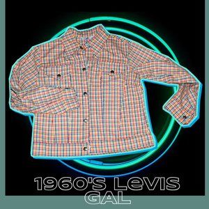 Vintage 1960's Levi's Gal Multi-Color Jacket, White Label, Big E